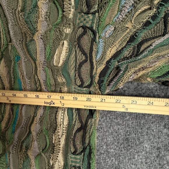 COOGI Australia Sweater Women Medium Green Knit Pullover Turtleneck Padded Shldr - Picture 6 of 16